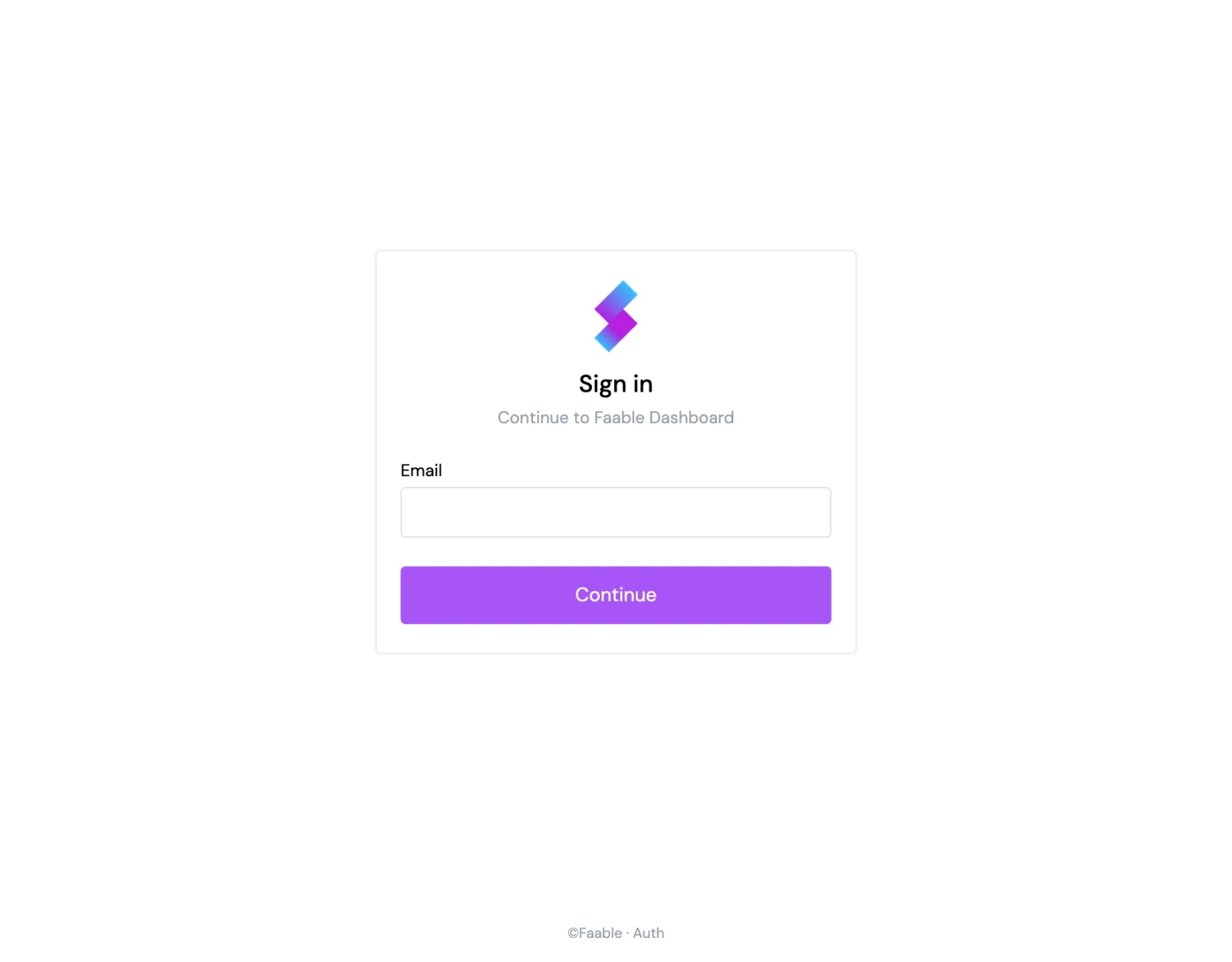 The email-first screen (desktop)