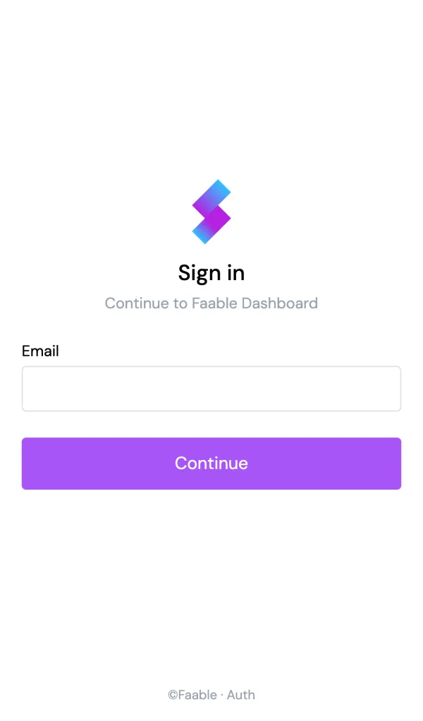 The email-first screen (mobile)